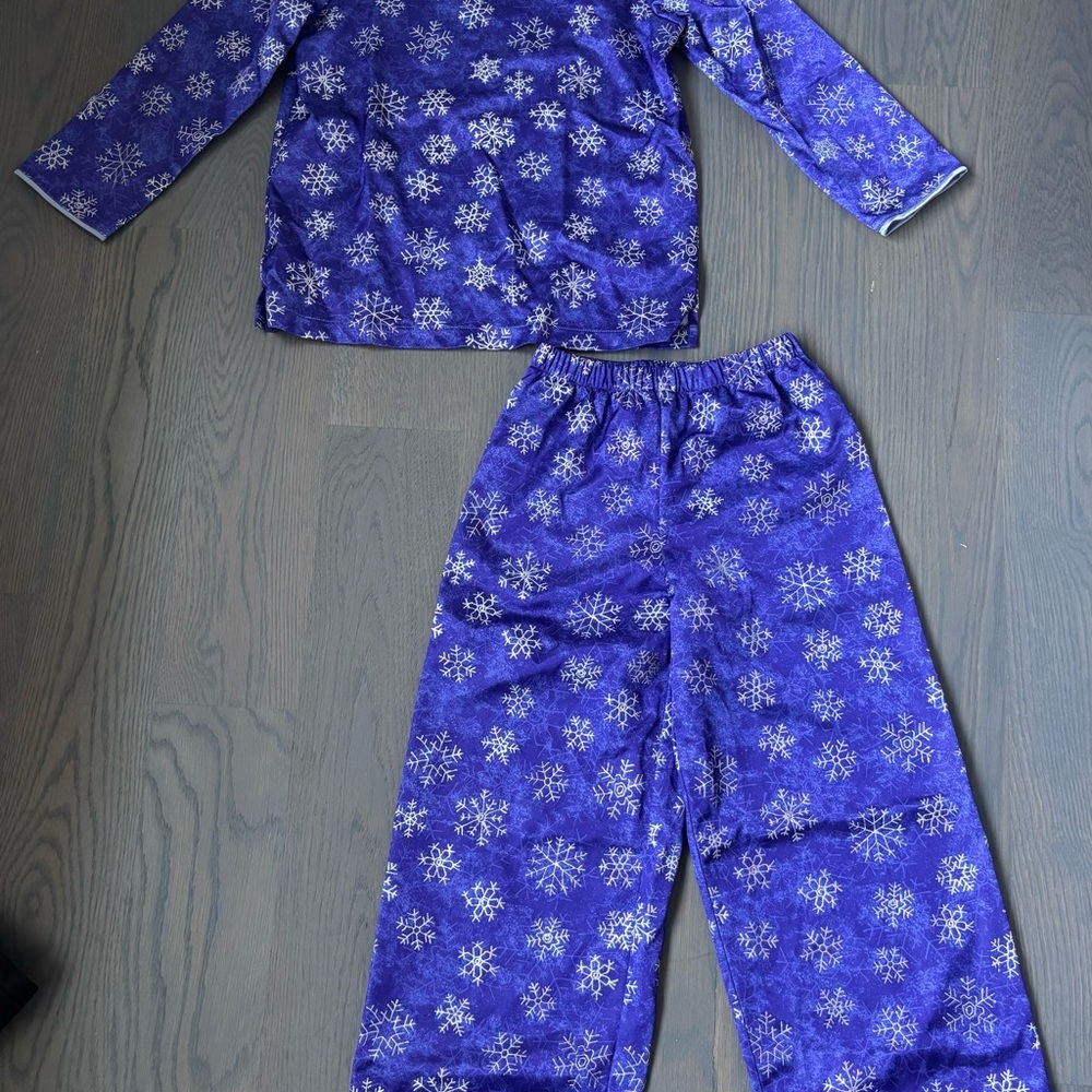 American Girl Purple Pajama Set with Snowflake Pattern